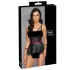 Cottelli Bondage - glansigt set med handledsmanschetter (svart) - 85B/L