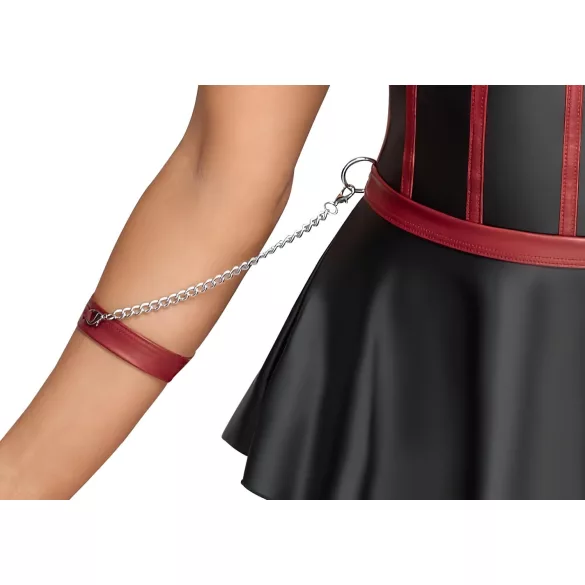 Cottelli Bondage - glansigt set med handledsmanschetter (svart) - 85B/L