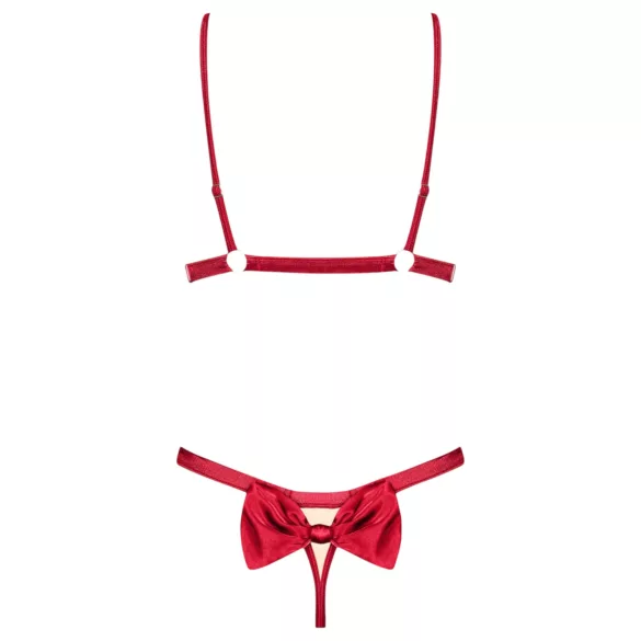 Obsessive Rubinesa - underklädesset - öppen byst - röd - L/XL