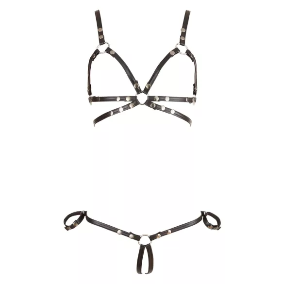 Cottelli Bondage - kroppsselar bikini - glänsande dekor - svart - L