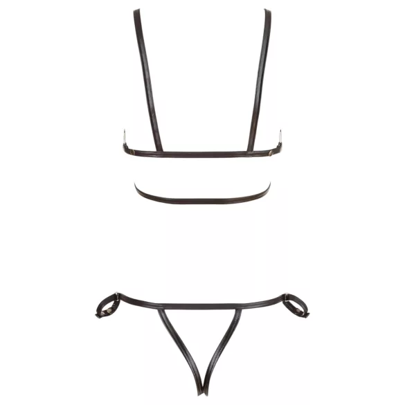 Cottelli Bondage - kroppsselar bikini - glänsande dekor - svart - L
