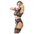 Cottelli Bondage - spetsunderklädesset med handbojor (4‑delars) - L