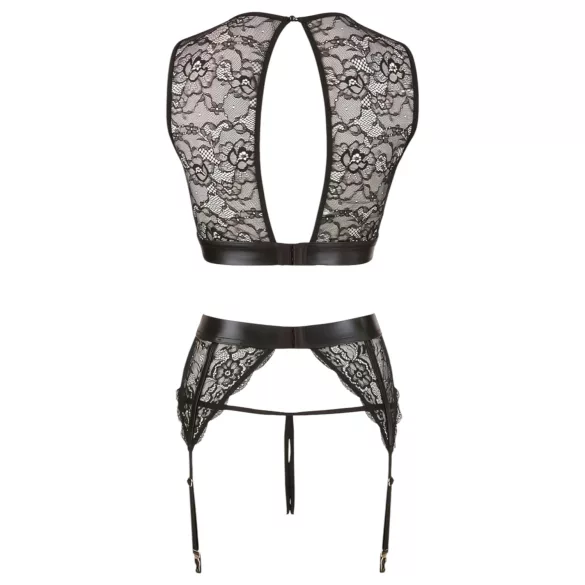 Cottelli Bondage - spetsunderklädesset med handbojor (4‑delars) - L