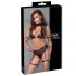 Cottelli Bondage - BH‑set med nätinsats (svart) - L