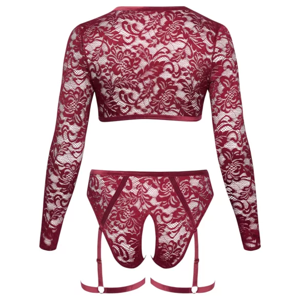 Cottelli Curves - spetsset med lång ärm - röd - 3XL