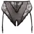 Cottelli Plus Size - spetsstrumpbyxor med strumpeband (svart) - XXXXL