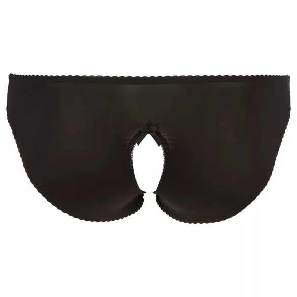 Cottelli Plus Size - spetsiga öppna trosor (svarta) - XL