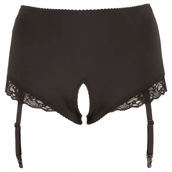 Cottelli Plus Size - Öppen strumpebandstrosa (svart) - 4XL