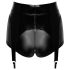 Noir - glansiga hotpants med strumpeband (svart) - M
