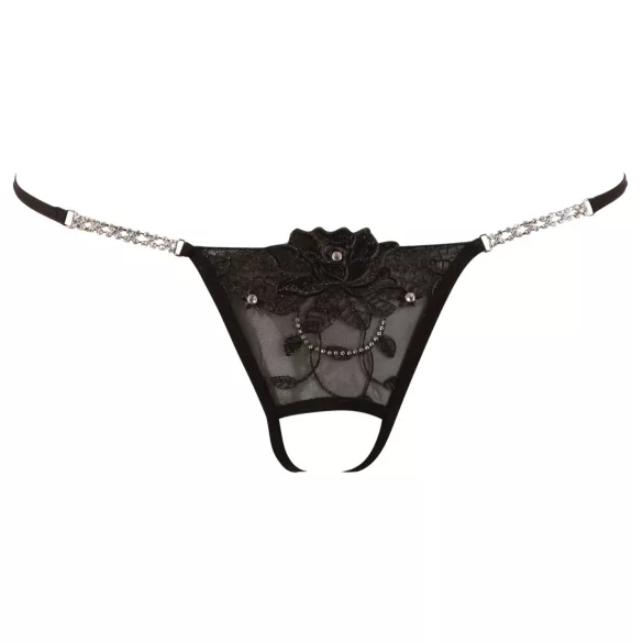Cottelli - öppen stringtrosa - glittrande blomma - M/L