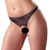 Cottelli - öppna stringtrosor med pärlor - spets - svart - XL