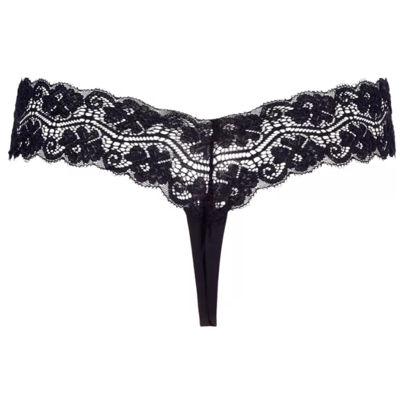 Cottelli - stringtrosor med dubbla pärlor - spets - svart - XL