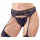 Cottelli - spetsstrumpeband och stringtrosa - svart - XL