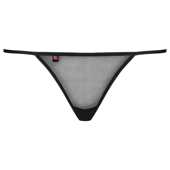 Obsessive Luiza - stringtrosa med blommotiv - svart - L/XL