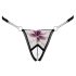 Cottelli - lyx, broderad lilja trosa (svart-vitt) - M/L