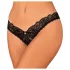 Obsessive Donna Dream - stringtrosa med spets och öppning - svart - M/L