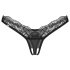 Obsessive - transparent spetsstring (svart)