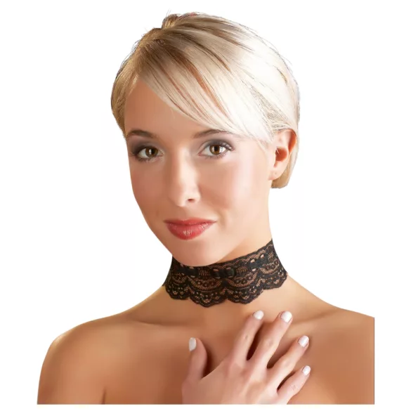 Cottelli - konstläderspets halsband BDSM kostymtillbehör