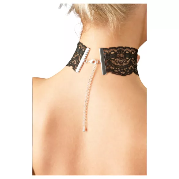 Cottelli - konstläderspets halsband BDSM kostymtillbehör