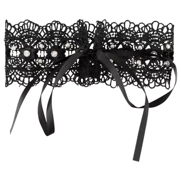 Cottelli - halsband med pärlor och strass - spets - svart