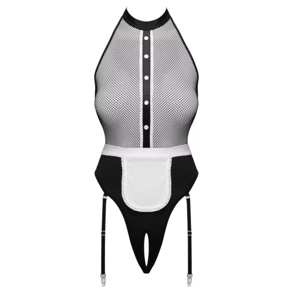 Cottelli - kammarjungfru‑body med förkläde (svart) - S - XL