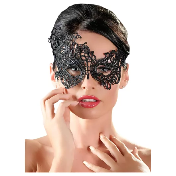 Cottelli - ansiktsmask - broderad, asymmetrisk - svart