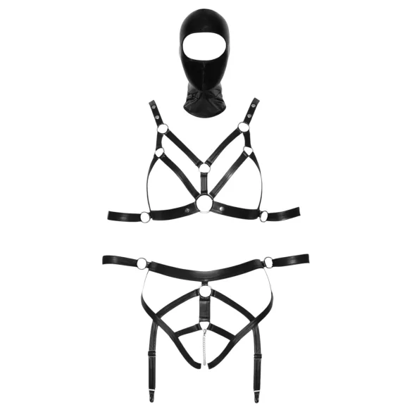 Bad Kitty - kroppsselar set och mask - svart - S
