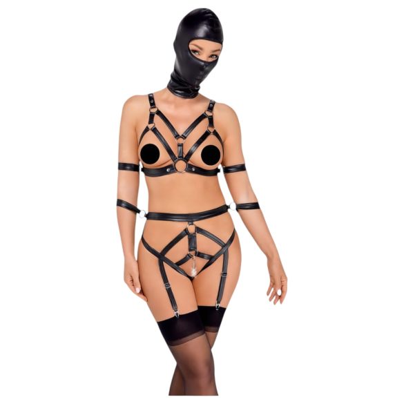 Bad Kitty - kroppssele och mask (svart) - M