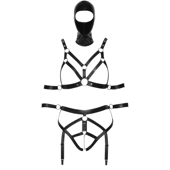 Bad Kitty - kroppsselar set och mask - svart - M