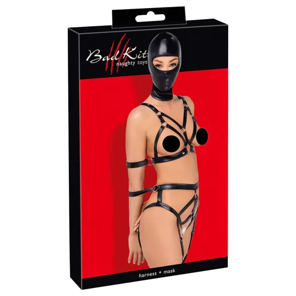 Bad Kitty - kroppsselar set och mask - svart - L