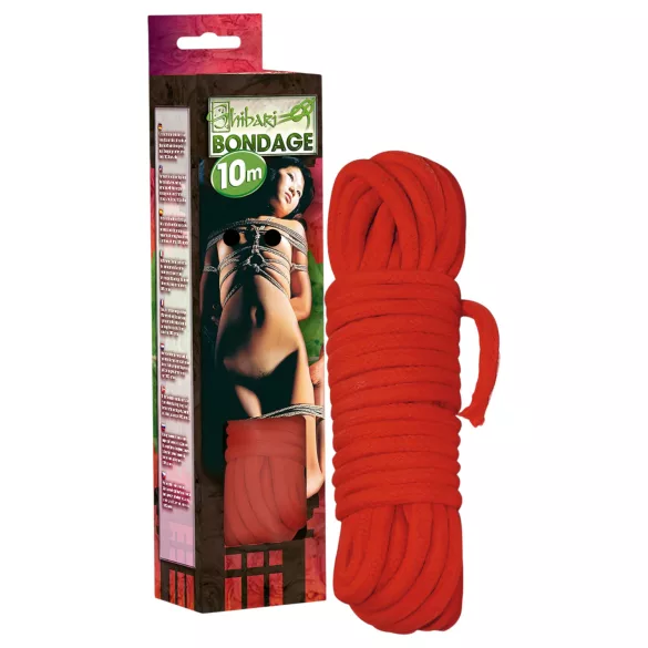Shibari Rope - bondage-rep (10 m, röd)