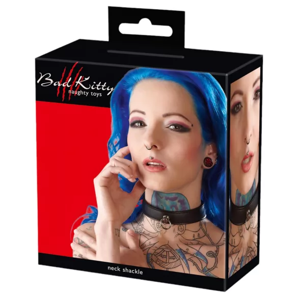 Bad Kitty - halsband - justerbart läder svart