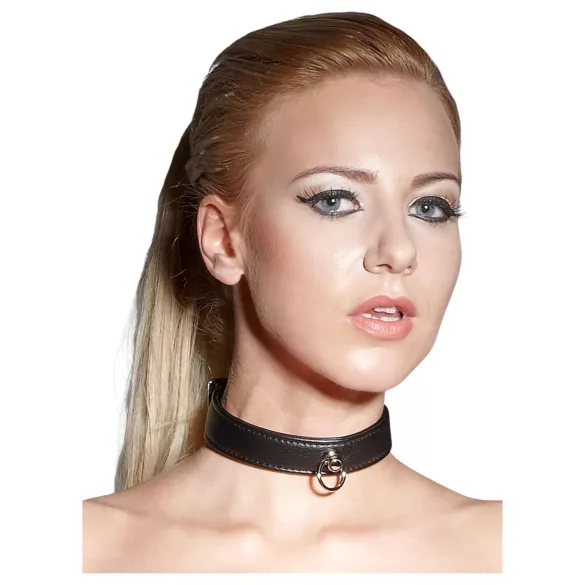 Bad Kitty - halsband - justerbart läder svart