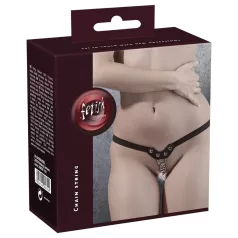 Fetish - stringtrosa i svart med nitar och kedjor (S-L)