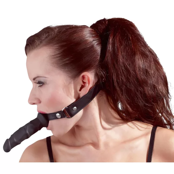Fetish - munpåle med dildo - svart