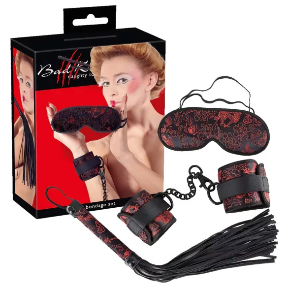 Bad Kitty - bondage set - röd-svart