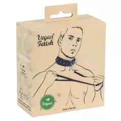   Vegan Fetish - halsband med nitar och koppel - veganskt läder svart