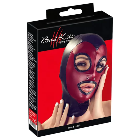 Bad Kitty - munmask - glänsande röd - S-L