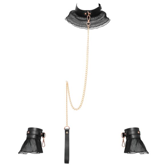 Bad Kitty - fransig bindningsset (4 delar) - svart