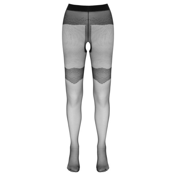 Cottelli - nätstrumpbyxor med mönster - öppna - svart - 3