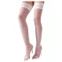 Cottelli - Stay-ups strumpor satinvit - vit - 3/M-L