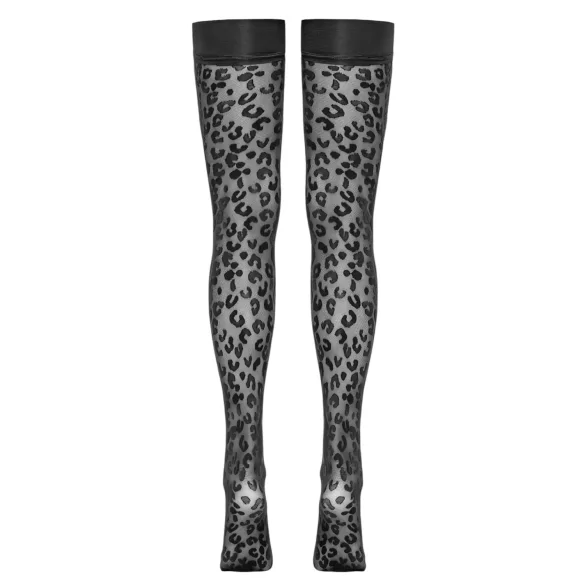 Cottelli Legwear - stay ups leopardmönster svart - 4