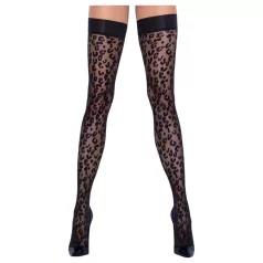 Cottelli Legwear - stay ups leopardmönster svart - 5
