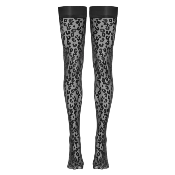Cottelli Legwear - stay ups leopardmönster svart - 5