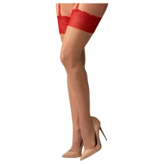Obsessive Cupide Desir - stay-up strumpor - spets - röd