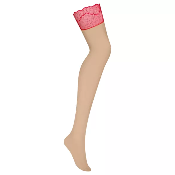 Obsessive Cupide Desir - stay-up strumpor - spets - röd