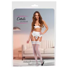 Cottelli - stay-ups strumpor - silkeslen - vit