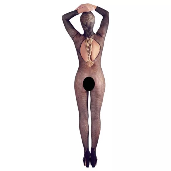 Mandy Mystery - helkropps nätcatsuit med mask - svart - S-L