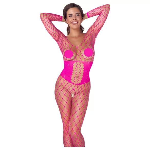 Cottelli - nätkroppstrumpa - rosa - S-L