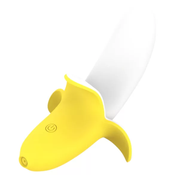 Lonely - uppladdningsbar vibrator - vattentät bananformad - gul/vit